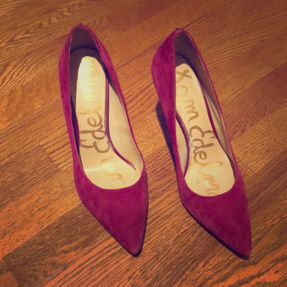 Sam Edelman pink/purple suede pumps